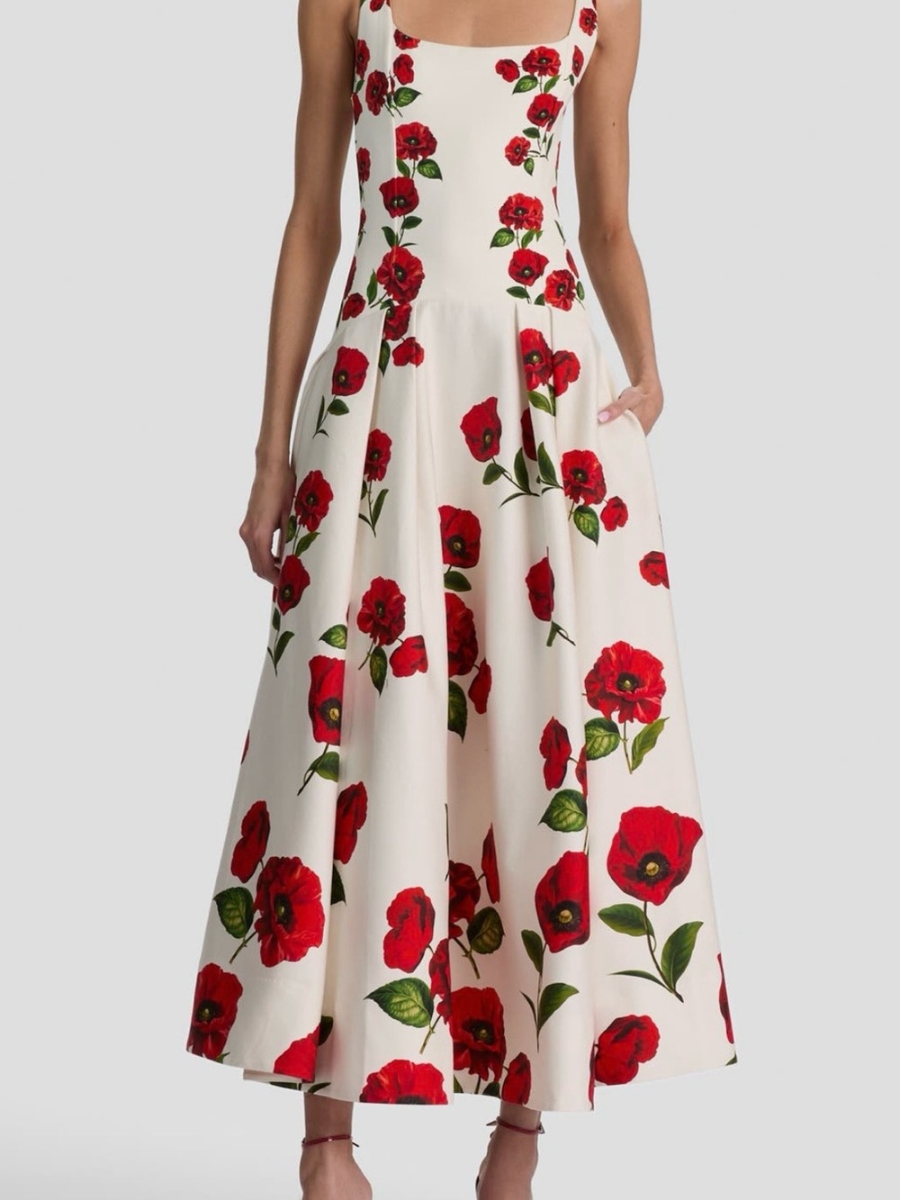 ALICE + OLIVIA
Adley Poppy Print
Sleeveless Drop Waist
Maxi Dress Size - 4